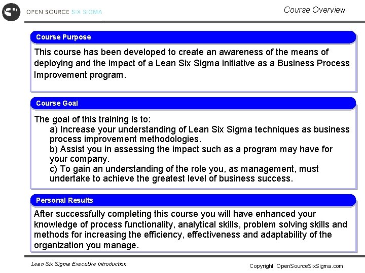 Course Overview Course Purpose This course has been developed to create an awareness of