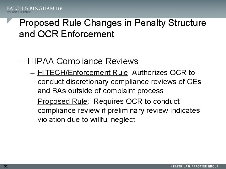 Proposed Rule Changes in Penalty Structure and OCR Enforcement – HIPAA Compliance Reviews –