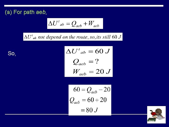 (a) For path aeb, So, 