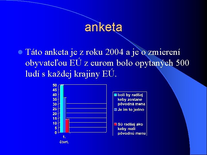 anketa l Táto anketa je z roku 2004 a je o zmierení obyvateľou EÚ