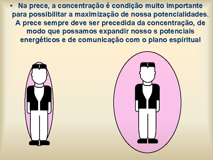 • Na prece, a concentração é condição muito importante para possibilitar a maximização • Na prece, a concentração é condição muito importante para possibilitar a maximização
