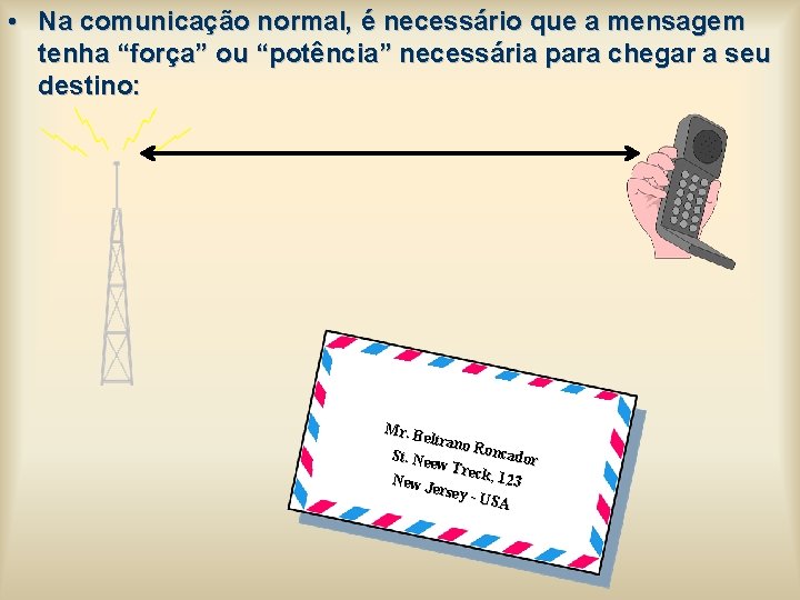• Na comunicação normal, é necessário que a mensagem tenha “força” ou “potência” • Na comunicação normal, é necessário que a mensagem tenha “força” ou “potência”