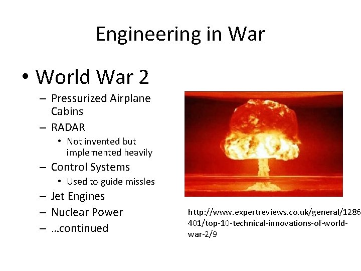Engineering in War • World War 2 – Pressurized Airplane Cabins – RADAR •