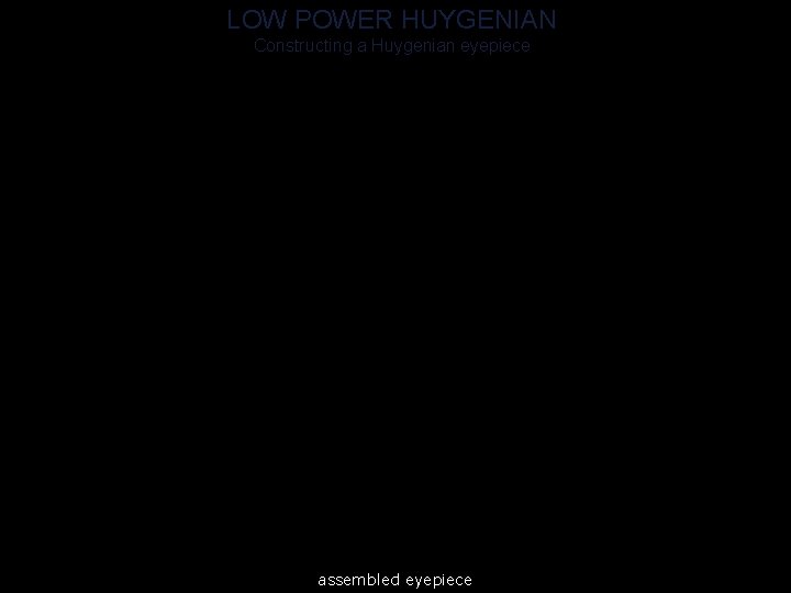 LOW POWER HUYGENIAN Constructing a Huygenian eyepiece assembled eyepiece 