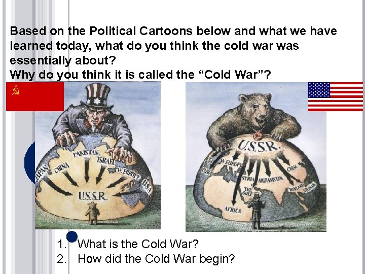 Based on the Political Cartoons below and what we have learned today, what do