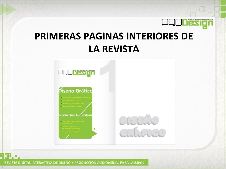 PRIMERAS PAGINAS INTERIORES DE LA REVISTA 