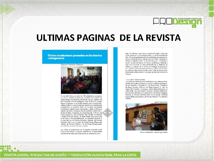 ULTIMAS PAGINAS DE LA REVISTA 