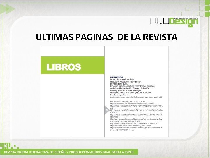 ULTIMAS PAGINAS DE LA REVISTA 