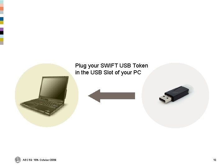 Plug your SWIFT USB Token in the USB Slot of your PC AECSD 15