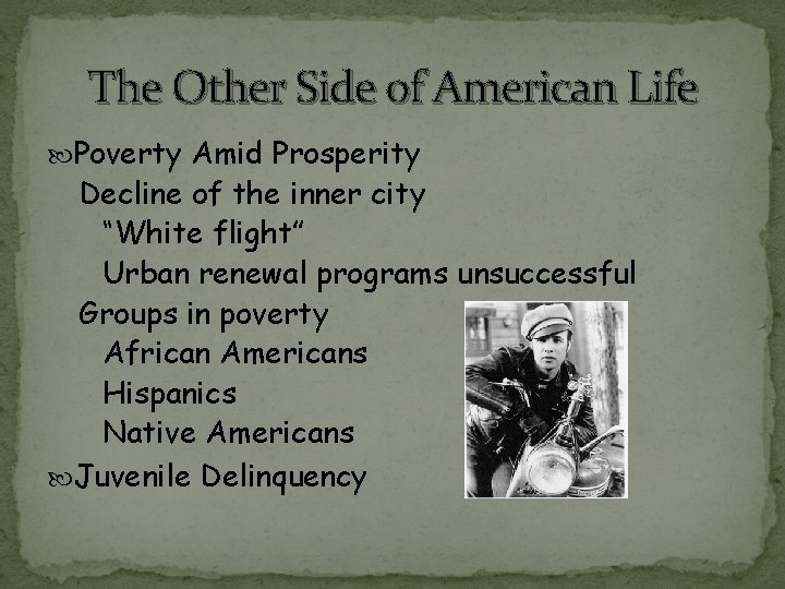 The Other Side of American Life Poverty Amid Prosperity Decline of the inner city