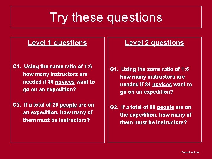 Try these questions Level 1 questions Level 2 questions Q 1. Using the same