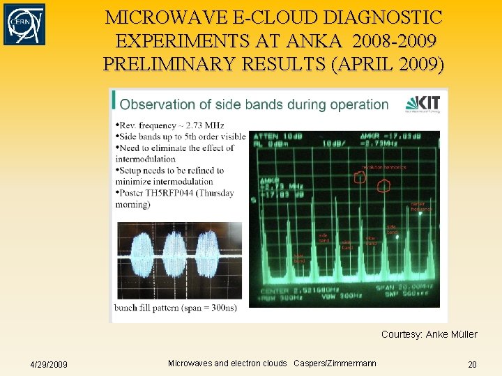 MICROWAVE E-CLOUD DIAGNOSTIC EXPERIMENTS AT ANKA 2008 -2009 PRELIMINARY RESULTS (APRIL 2009) Courtesy: Anke MICROWAVE E-CLOUD DIAGNOSTIC EXPERIMENTS AT ANKA 2008 -2009 PRELIMINARY RESULTS (APRIL 2009) Courtesy: Anke