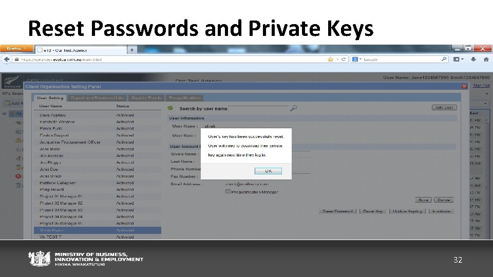Reset Passwords and Private Keys 32 