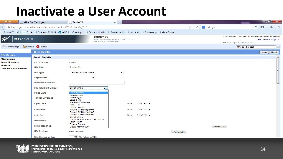 Inactivate a User Account 0 34 