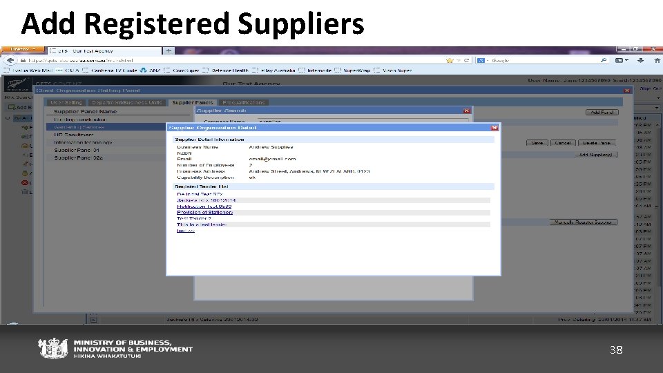 Add Registered Suppliers 38 