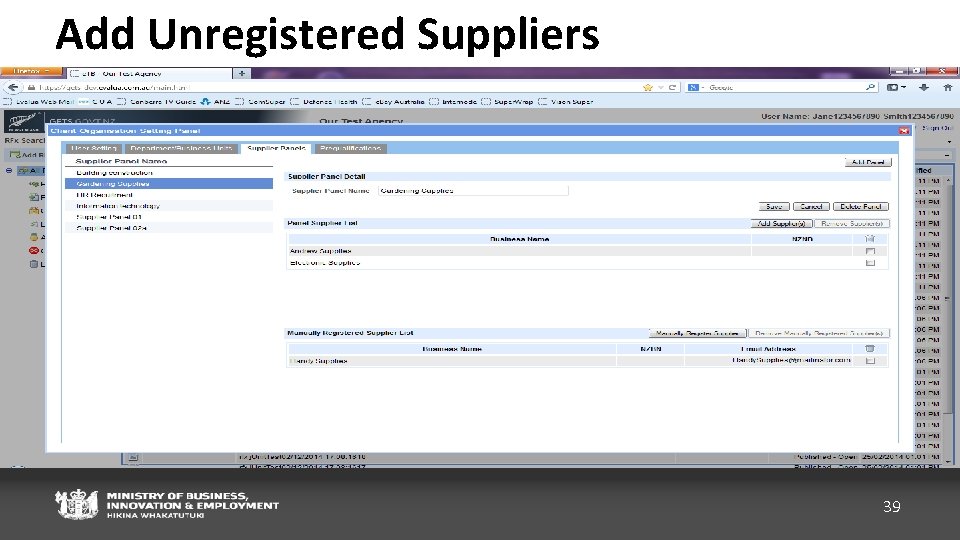 Add Unregistered Suppliers 39 