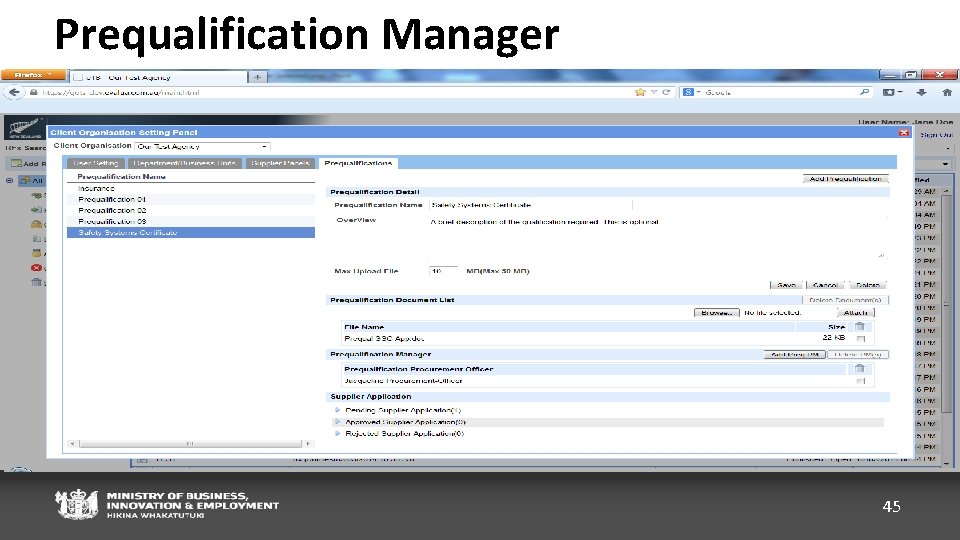 Prequalification Manager 45 