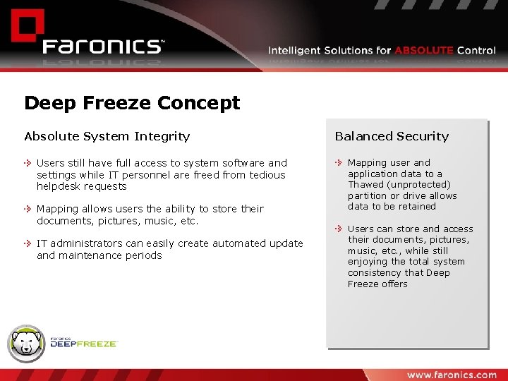 Deep Freeze Concept Absolute System Integrity Users still have full access to system software