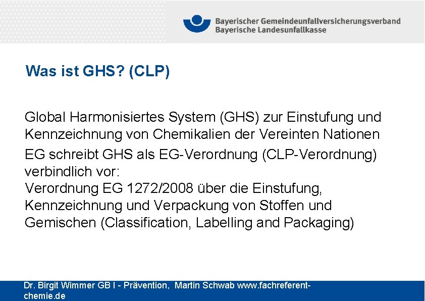 Was ist GHS? (CLP) Global Harmonisiertes System (GHS) zur Einstufung und Kennzeichnung von Chemikalien