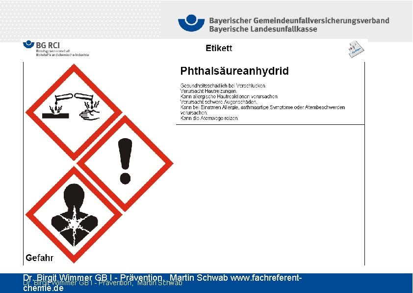 Dr. Birgit Wimmer GB I - Prävention, Martin Schwab www. fachreferent. Dr. Birgit Wimmer