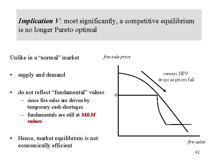 Implication V: most significantly, a competitive equilibrium is no longer Pareto optimal Unlike in
