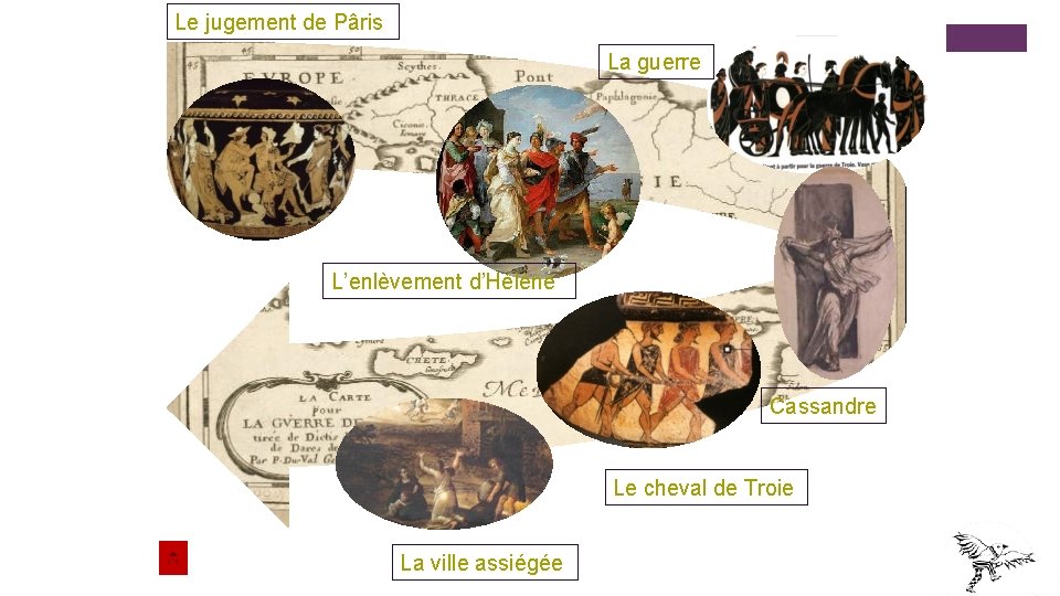 Le jugement de Pâris La guerre L’enlèvement d’Hélène Cassandre Le cheval de Troie La Le jugement de Pâris La guerre L’enlèvement d’Hélène Cassandre Le cheval de Troie La