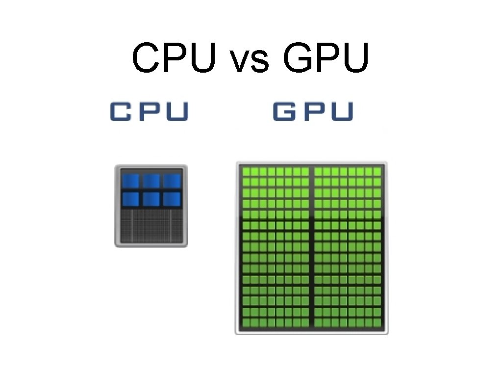 CPU vs GPU CPU vs GPU