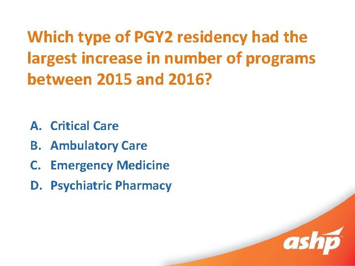 Which type of PGY 2 residency had the largest increase in number of programs