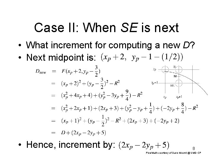 Case II: When SE is next • What increment for computing a new D? Case II: When SE is next • What increment for computing a new D?