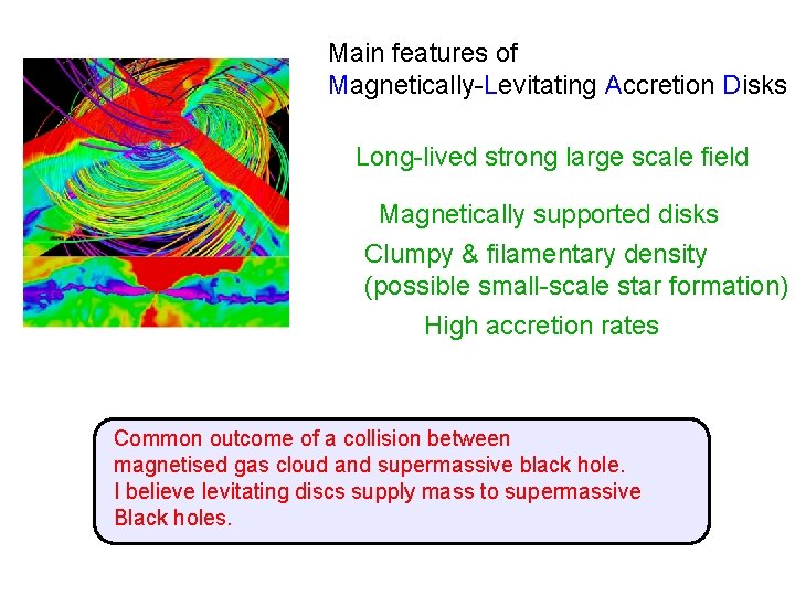 Main features of Magnetically-Levitating Accretion Disks Long-lived strong large scale field Magnetically supported disks