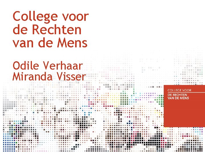 College voor de Rechten van de Mens Odile Verhaar Miranda Visser 