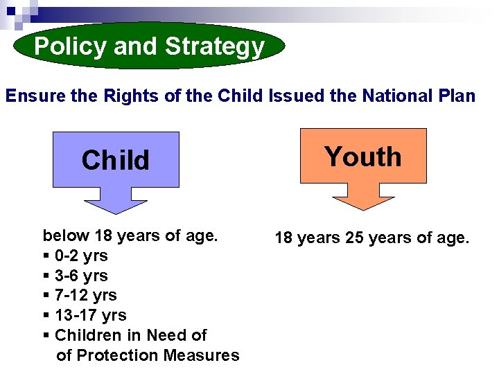 Policy and Strategy Ensure the Rights of the Child Issued the National Plan Child