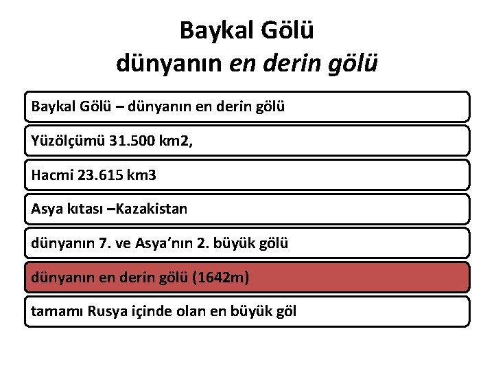 Baykal Gölü dünyanın en derin gölü Baykal Gölü – dünyanın en derin gölü Yüzölçümü