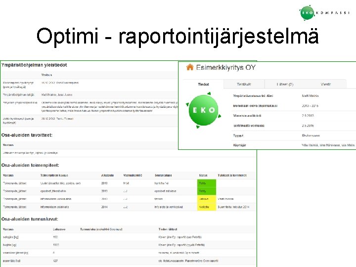 Optimi - raportointijärjestelmä 