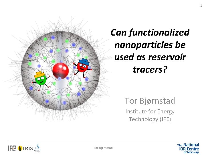 1 Can functionalized nanoparticles be used as reservoir tracers? Tor Bjørnstad Institute for Energy