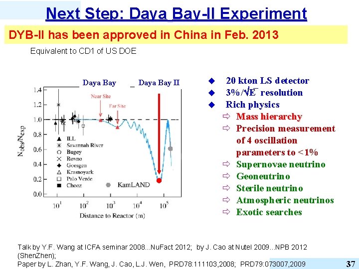 Next Step: Daya Bay-II Experiment DYB-II has been approved in China in Feb. 2013