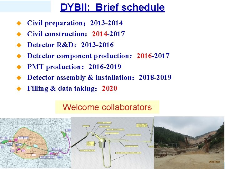 DYBII: Brief schedule u u u u Civil preparation： 2013 -2014 Civil construction： 2014