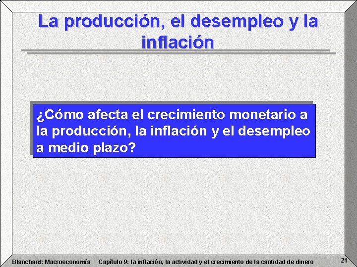 La producción, el desempleo y la inflación ¿Cómo afecta el crecimiento monetario a la