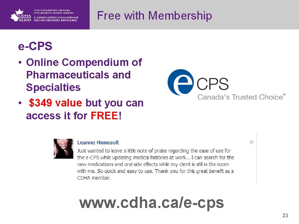 Free with Membership e-CPS • Online Compendium of Pharmaceuticals and Specialties • $349 value