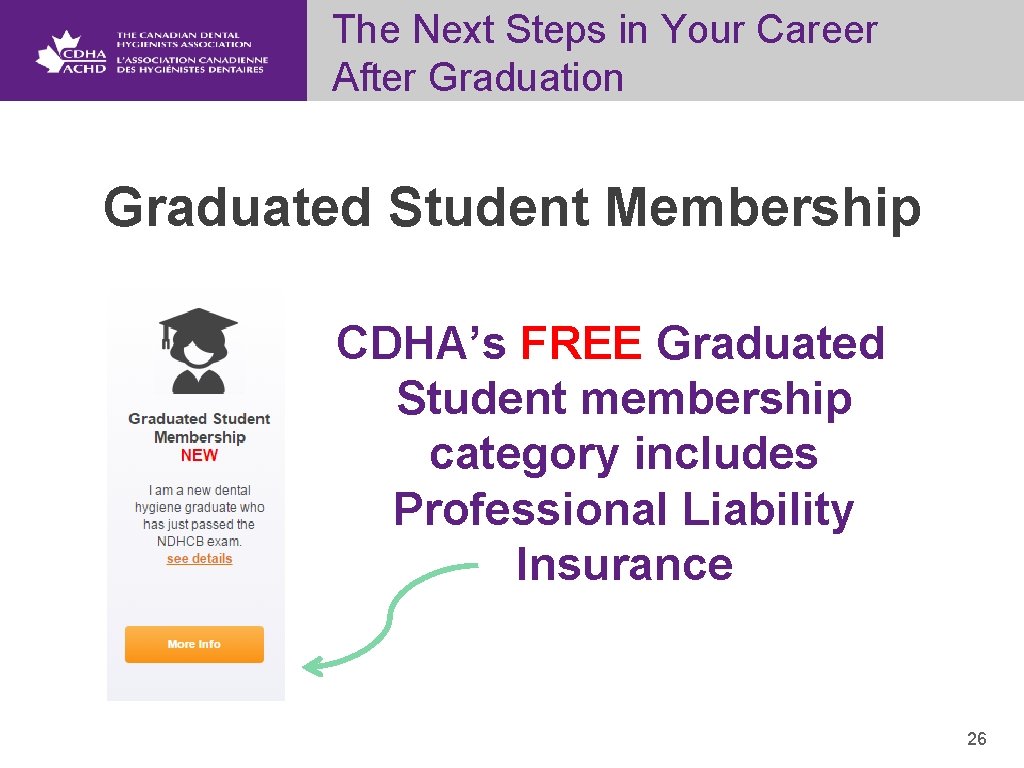 The Next Steps in Your Career After Graduation Graduated Student Membership CDHA’s FREE Graduated