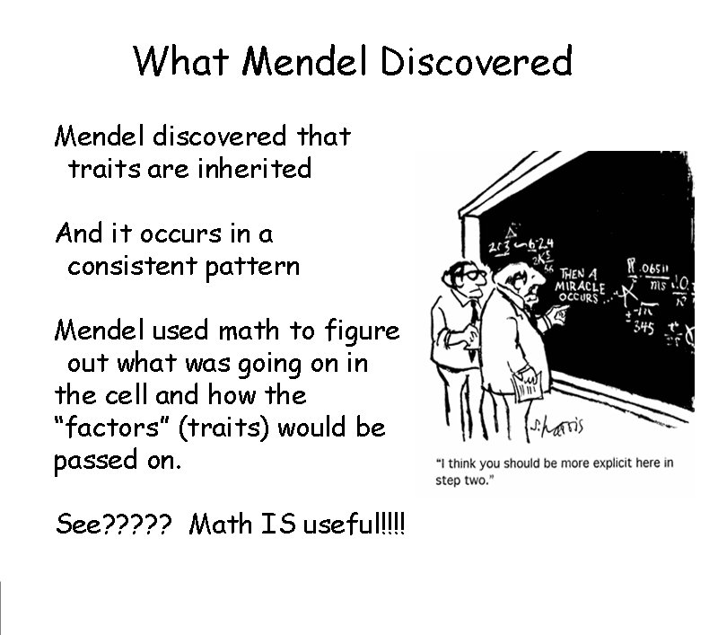 What Mendel Discovered Mendel discovered that
traits are inherited And it occurs in a What Mendel Discovered Mendel discovered that
traits are inherited And it occurs in a