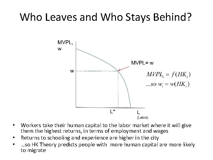 Who Leaves and Who Stays Behind? • • • Workers take their human capital