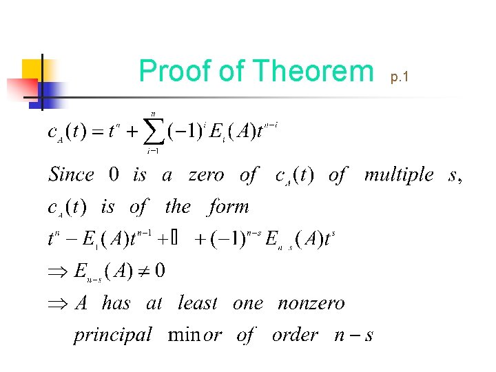 Proof of Theorem p. 1 