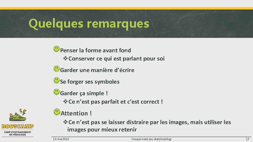 Quelques remarques Penser la forme avant fond v. Conserver ce qui est parlant pour