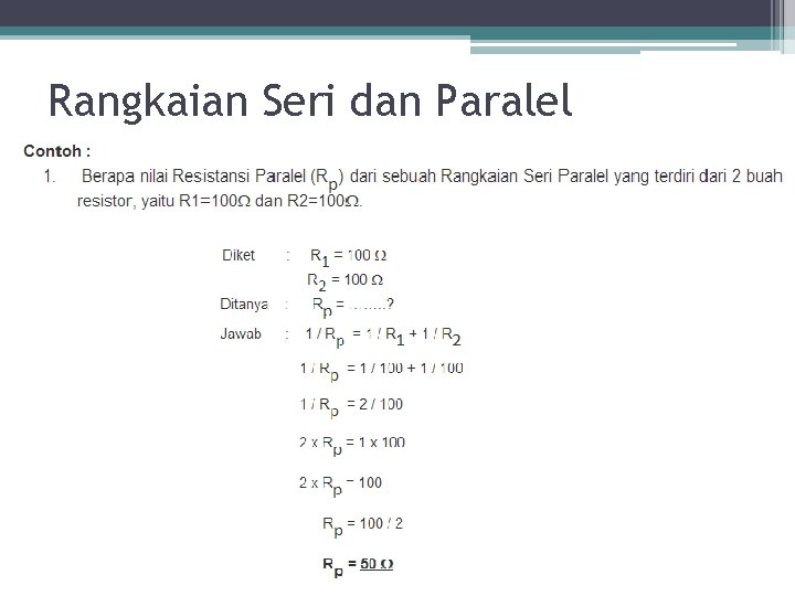 Rangkaian Seri dan Paralel 