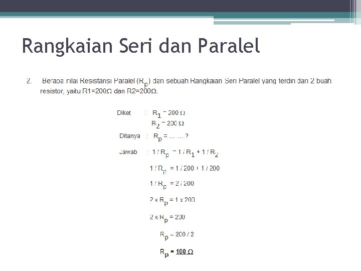 Rangkaian Seri dan Paralel 