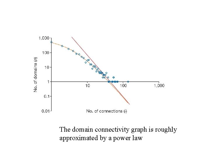The domain connectivity graph is roughly approximated by a power law 