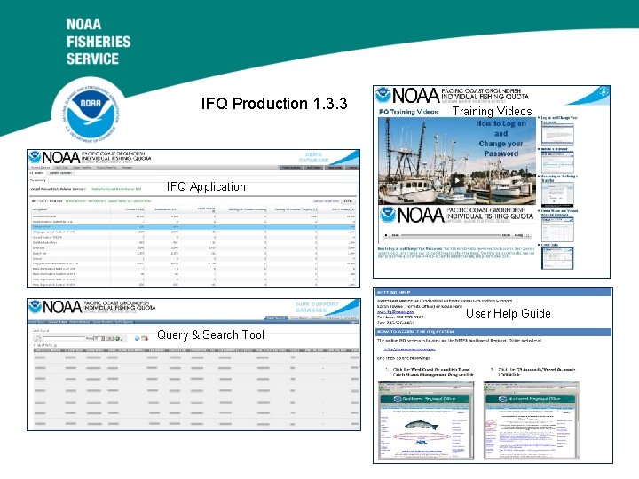 IFQ Production 1. 3. 3 Training Videos IFQ Application User Help Guide Query & IFQ Production 1. 3. 3 Training Videos IFQ Application User Help Guide Query &