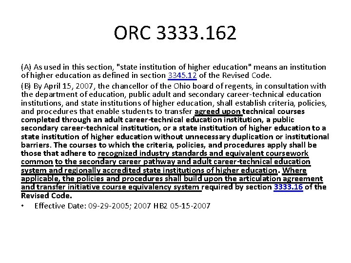 ORC 3333. 162 (A) As used in this section, "state institution of higher education"