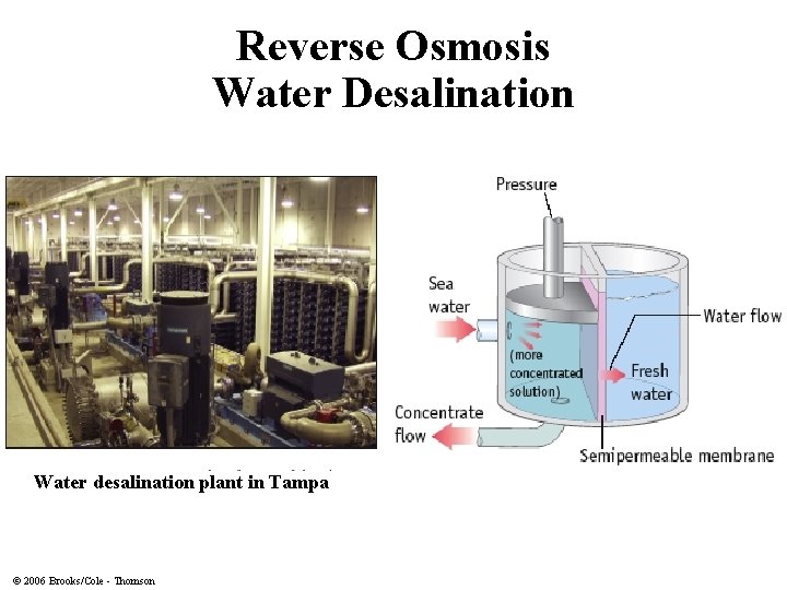 Reverse Osmosis Water Desalination Water desalination plant in Tampa © 2006 Brooks/Cole - Thomson